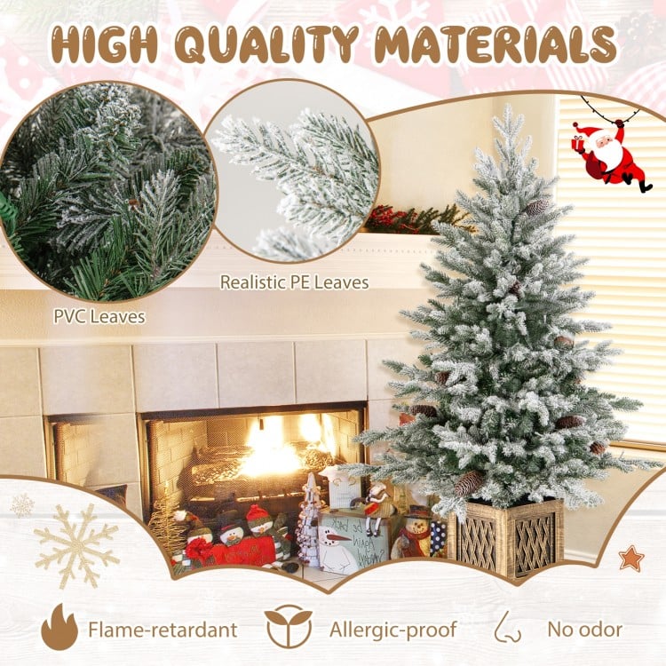 4 FT Pre-lit Artificial Entrance Christmas Tree 100 LED Lights