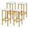 Set of 4 Bar Stool Set 26 Inch Bar Chair with Metal Legs and Footrest-White