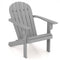 Acacia Wood Lounge Patio Adirondack Chair with Inclined Seat-Gray