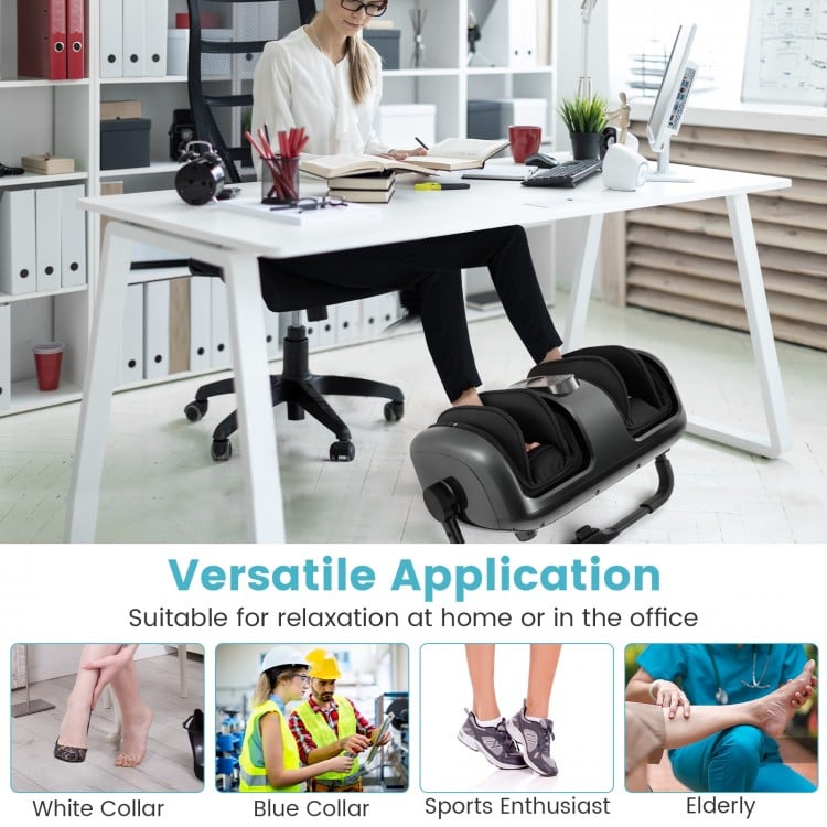 Foot and Calf Massager with Heat for Blood Circulation Pain Relief-Gray