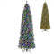 6.5/7.5 Feet Pre-Lit Blue Artificial Christmas Tree Slim with 9 Lighting Modes-9 ft