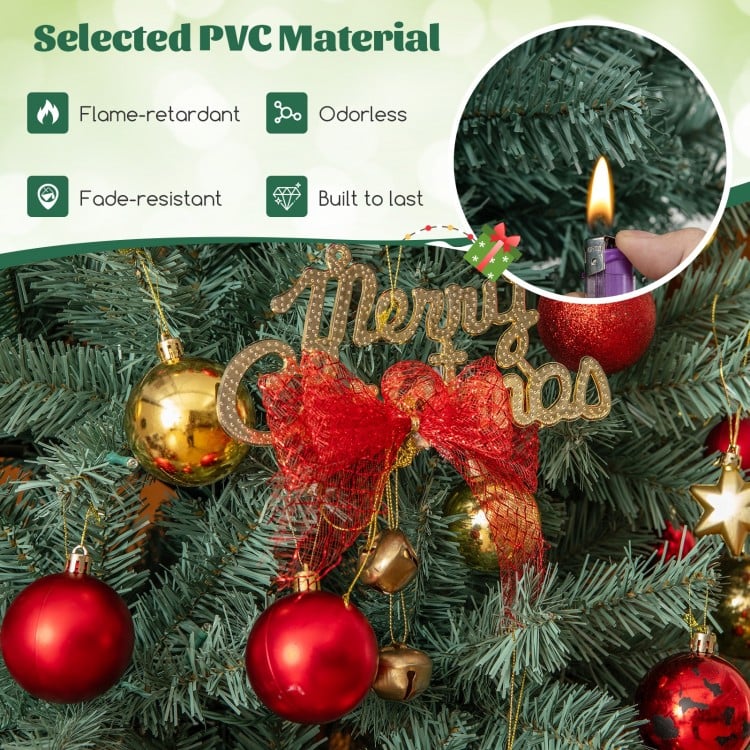 6.5/7.5 Feet Pre-Lit Blue Artificial Christmas Tree Slim with 9 Lighting Modes-9 ft