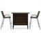 3 Piece Outdoor Bar Set with Footrest and 2-Tier Shelf-Coffee
