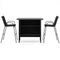3 Piece Outdoor Bar Set with Footrest and 2-Tier Shelf-Black