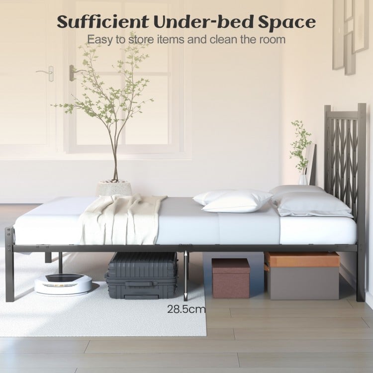 Full Size Platform Bed with Headboard and Metal Frame-Full Size