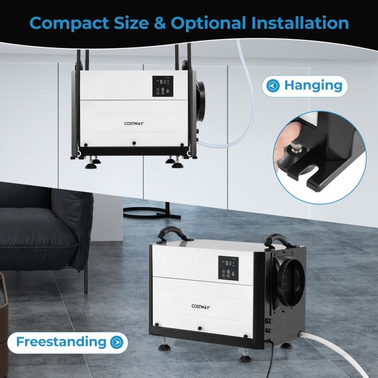 124 Pint Crawl Space Dehumidifier with 3 Modes and 24H Timer