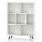 8/10-Cube Bookcase with 5 Tapered Metal Legs-Off White
