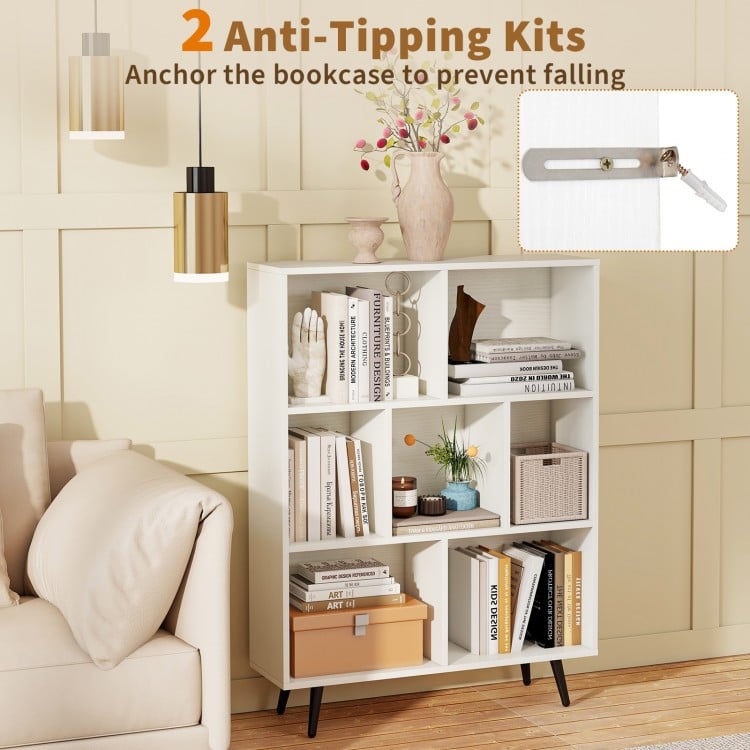 7/8/10-Cube Bookcase with 5 Tapered Metal Legs-10 Cubes
