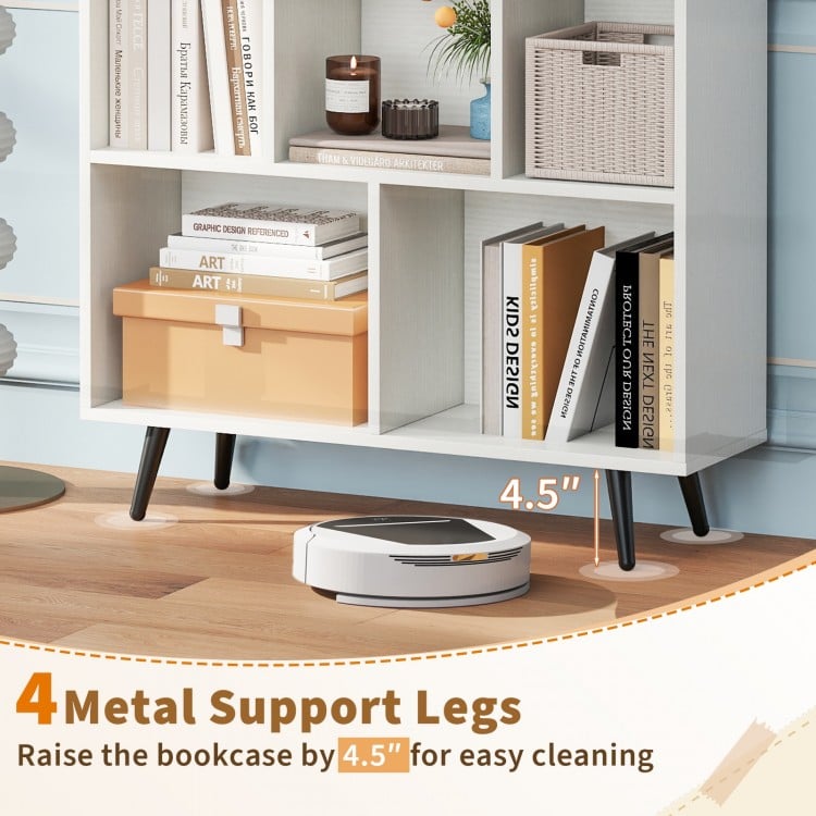 7/8/10-Cube Bookcase with 5 Tapered Metal Legs-7 Cubes