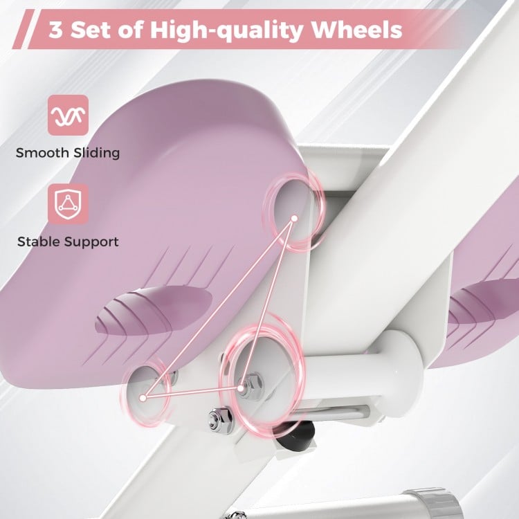 Adjustable Abdominal Trainer Ab Workout Machine Foldable Ab Cruncher-White
