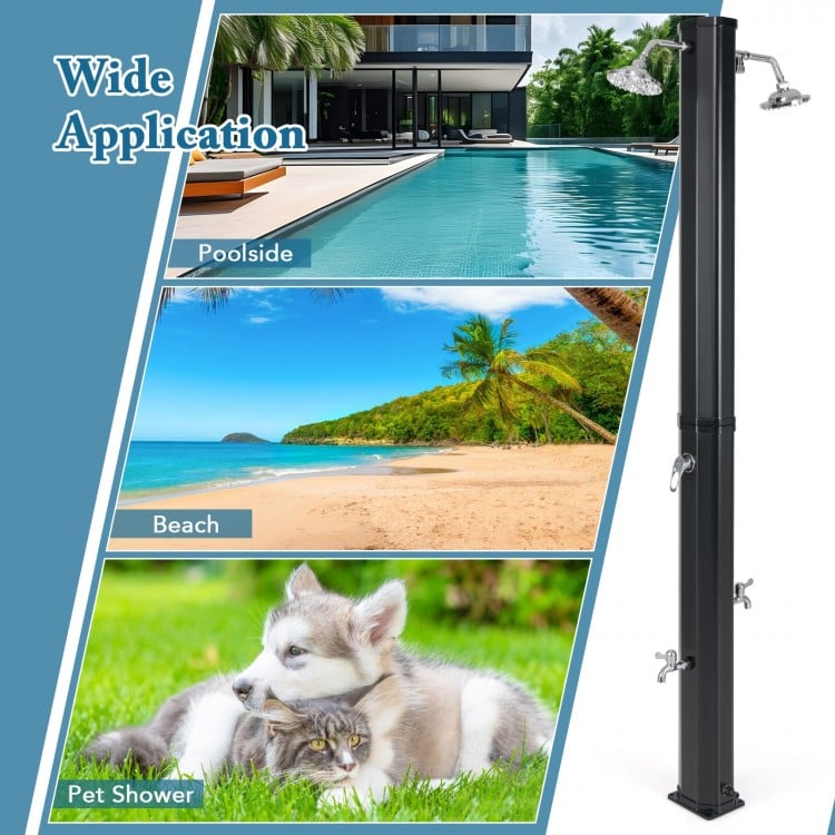 9.3 Gallon Solar Heated Outdoor Shower with Dual Shower Heads