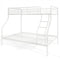 Twin Over Full Bunk Bed with Ladder and Full-length Guardrails-White