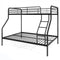 Twin Over Full Bunk Bed with Ladder and Full-length Guardrails-Black
