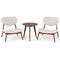 Accent Chairs Set of 2 with Side Table and Solid Wood Frame-Beige
