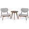 Accent Chairs Set of 2 with Side Table and Solid Wood Frame-Gray
