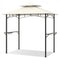 Outdoor Double-Tiered Grill Gazebo Canopy with 2 Shelves and 7 Hooks-Beige