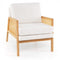 Mid Century Modern Accent Chair with Rattan Arms and Cushion-Natural