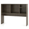 Computer Desktop Bookcase with 4 Cubbies and Open Back Compartment-Gray
