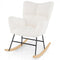 Nursery Rocking Chair with Comfy Backrest and Armrest-Beige