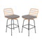 Patio Swivel Barstools Set of 2 with Soft Seat Cushions-Gray