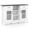 Sideboard Buffet Cabinet with 2 Drawers and 4 Adjustable Shelves-White