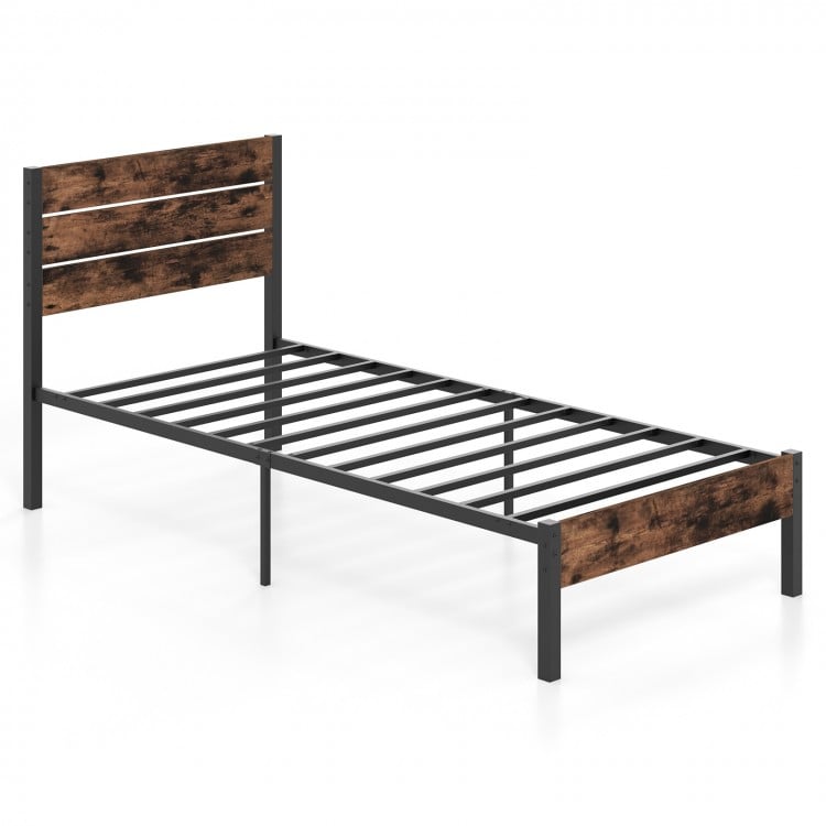 Full/King/Queen/Twin Size Bed Frame with High Headboard and Mute Bar-Full Size