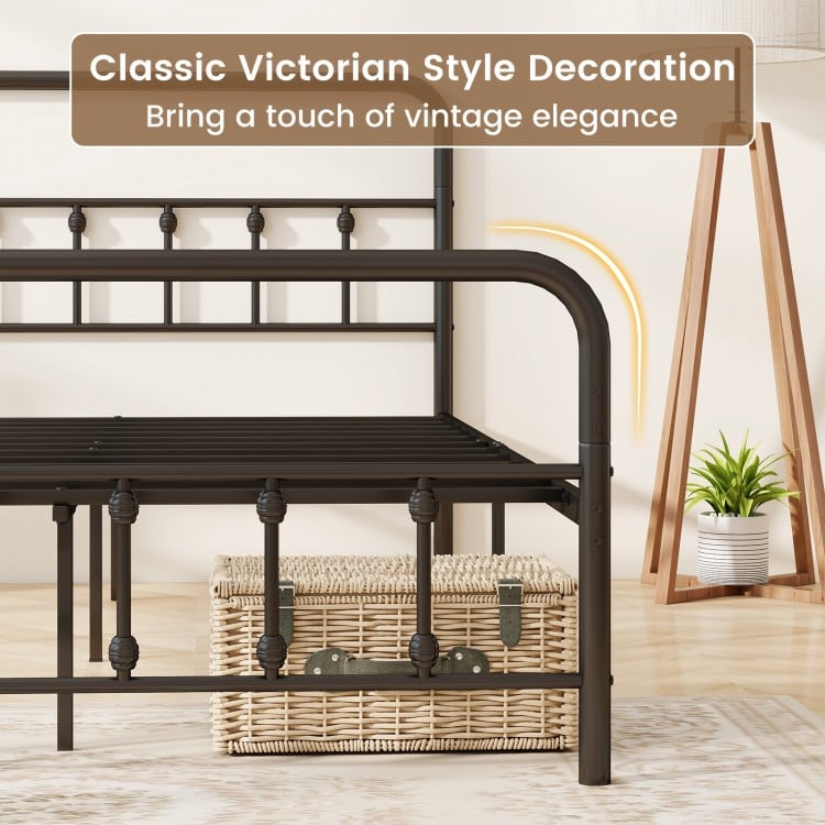 Bed Frame with Headboard and Under Bed Storage Black-Full Size