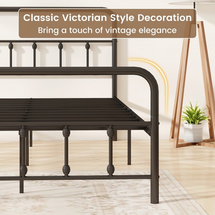 Bed Frame with Headboard and Under Bed Storage Black-King Size