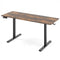 Electric Standing Desk with 3 Memory Heights and 2 Hanging Hooks and Cable Holes-Rustic Brown