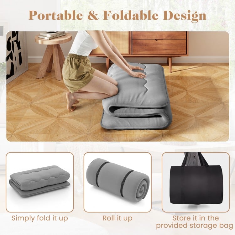 Futon Mattress with Washable Cover and Carry Bag-Twin Size