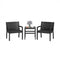 3 Piece Patio Furniture Set with 2 Modern Rattan Armchair and 25 Inch Squire Side Table-Black