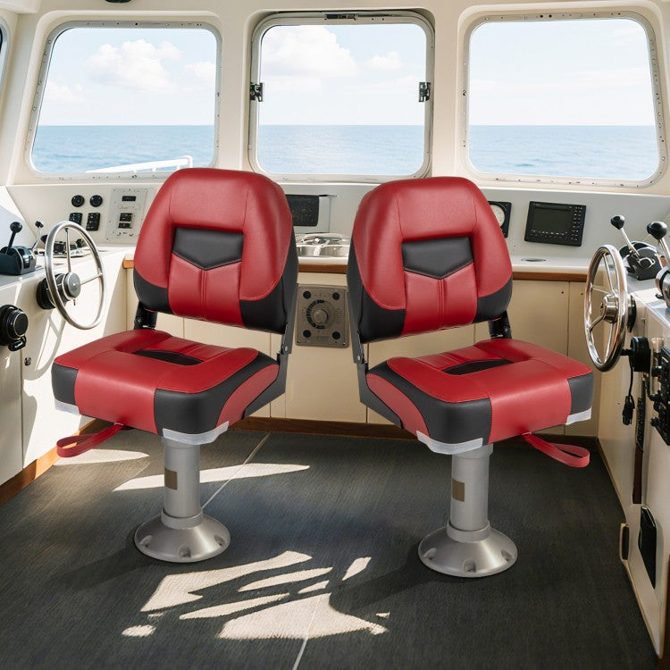 Set of 2 Folding Low Back Fishing Boat Seats