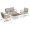 4 Pieces Patio Furniture Set with Thick Cushions and a Coffee Table-Gray