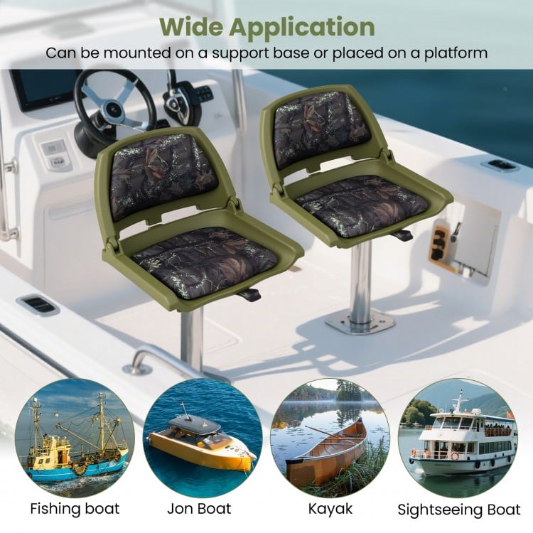 Boat Seat Folding Low Back Boat Chair with Marine-Grade PVC