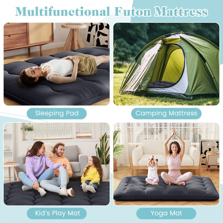 Futon Mattress with Washable Cover and Foldable Mat-Full Size
