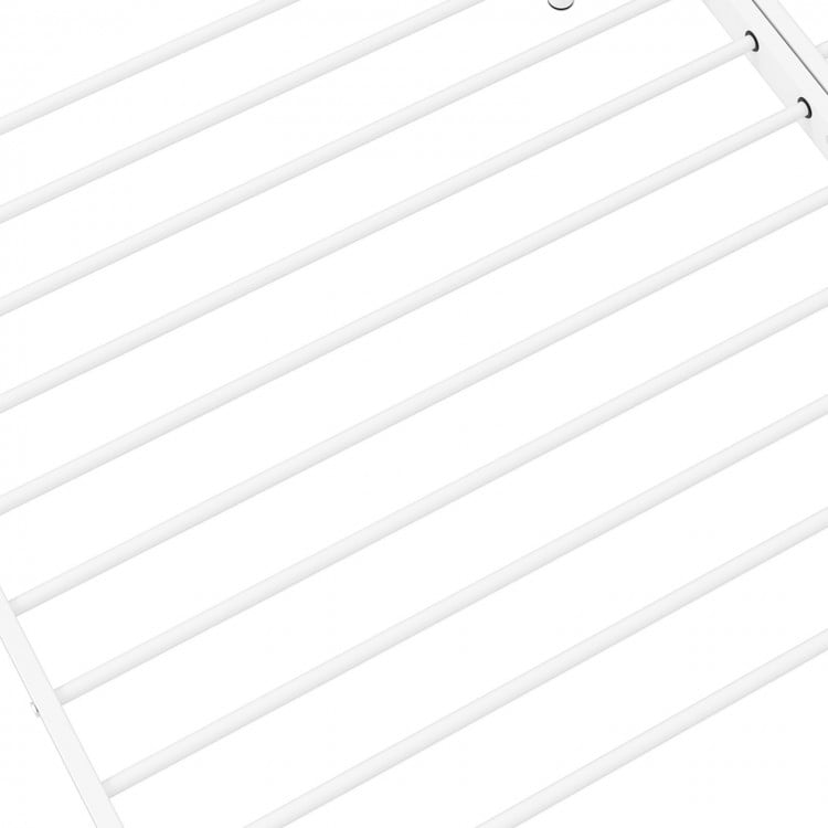 Extendable Metal Daybed to Twin Size Bed with Guardrails and Armrests-White