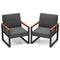 Patio Aluminum Sofa Modern Armchairs Set of 2 for Balcony-Grey