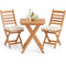 Folding Chair Table Set with Soft Seat Cushions and Table-White