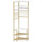 5-Tier Corner Hall Tree with Shoe Storage Bench-White