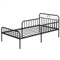 Twin Size Bed Frame with Headboard and Safety Side Guardrails-Black