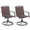 Outdoor Swivel Chairs Set of 2 with High Back and Breathable Seat-Coffee