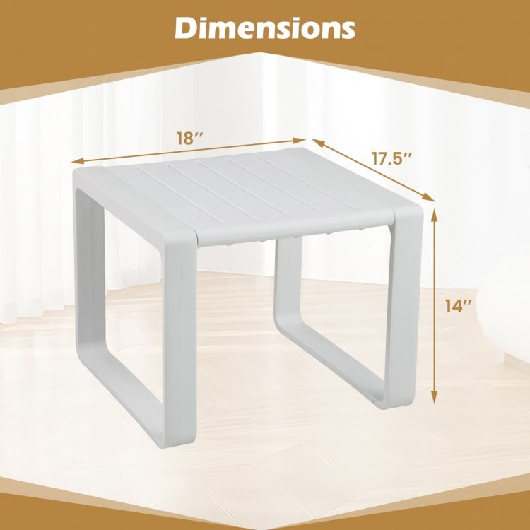 Weather Resistant Adirondack Outdoor Side Table Set of 2-White