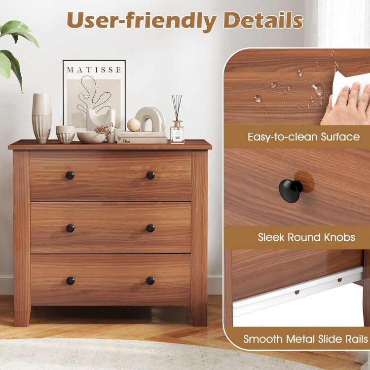 Modern 3-Drawer Dresser Chest with Spacious Storage for Bedroom, Living Room & Entryway