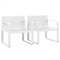Patio Chairs Set of 2 with Curved Backrests and Seats-White