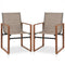 Outdoor Dining Chairs with Breathable Seat and Backrest Set of 2-Brown