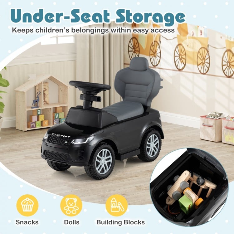 3 in 1 Push Car with Removable Handle and Guardrail for Kids 18-36 Months Old-Black