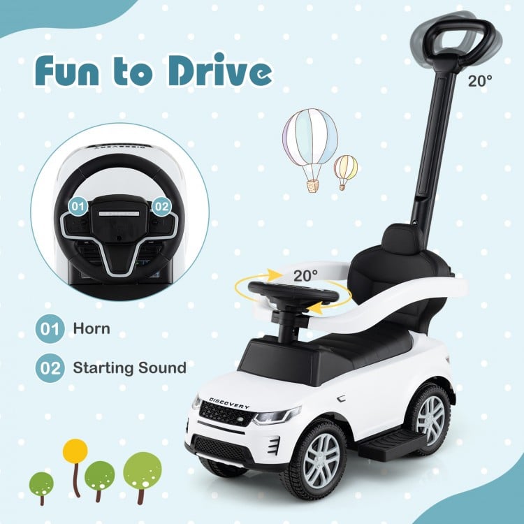 3 in 1 Push Car with Removable Handle and Guardrail for Kids 18-36 Months Old-Pink