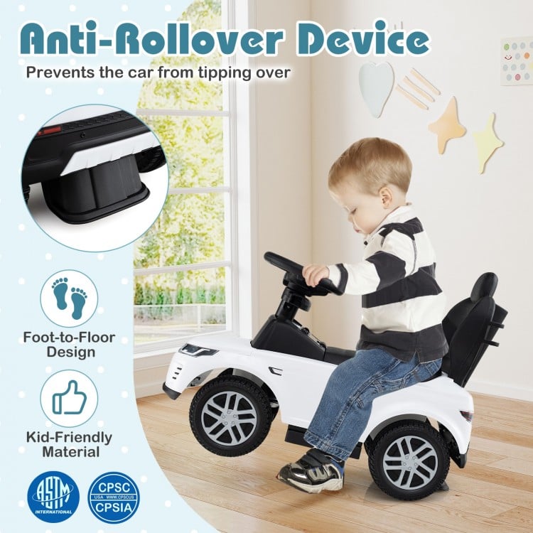 3 in 1 Push Car with Removable Handle and Guardrail for Kids 18-36 Months Old-Pink