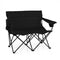 Double Camping Chair 2-Person Outdoor Folding Loveseat with Cup Holders-Black