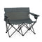 Double Camping Chair 2-Person Outdoor Folding Loveseat with Cup Holders-Gray